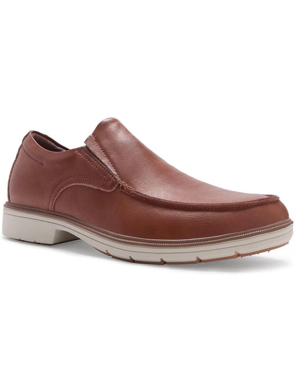 OrthoComfoot Men's Brown Leather Comfortable Formal Tuxedo Slip On Oxford Shoes